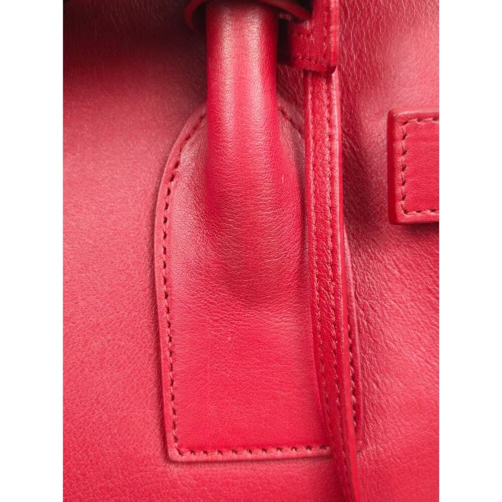 Pre-owned Yves Saint Laurent Calfskin Small Sac de Jour Handbag Red - Picture 6 of 16